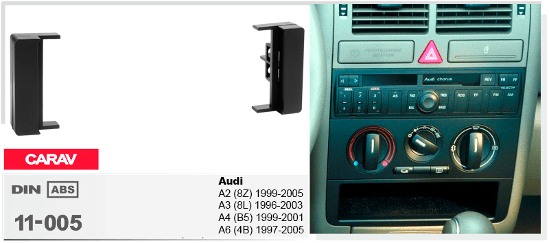 Перехідна рамка Audi A2, A3, A4, A6 Carav 11-005