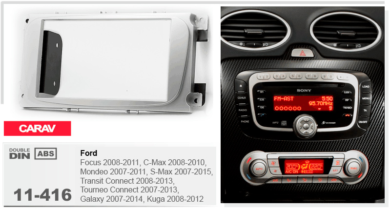 Переходная рамка Ford Focus, Mondeo, S-Max, C-Max, Galaxy, Kuga Carav 11-416