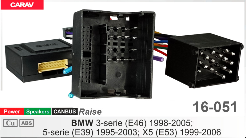 Перехідник для магнітол 9", 10.1" BMW 3 Series (E46), 5 Series (E39), X5 (E53) Carav 16-051