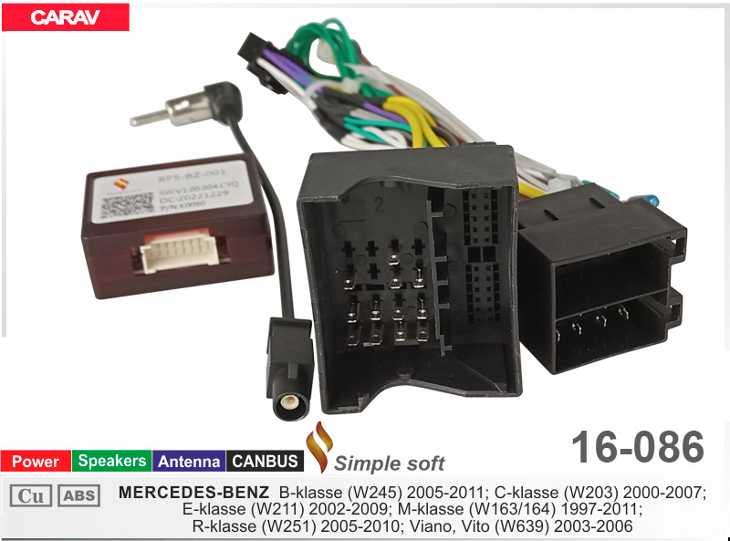 Переходник для магнитол 9", 10.1" Mercedes Carav 16-086