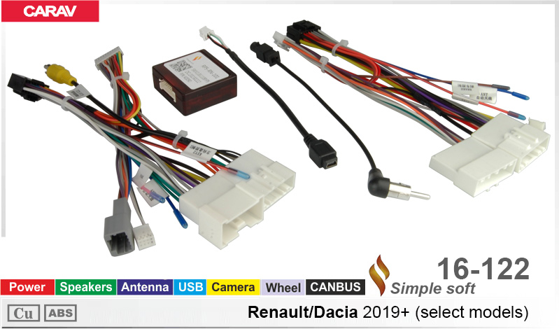 Переходник для магнитол 9", 10.1" Dacia, Renault Carav 16-122