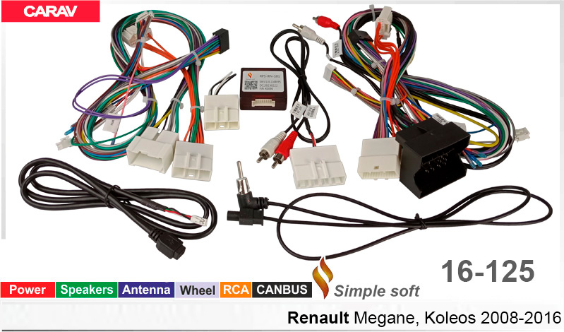 Переходник для магнитол 9", 10.1" Renault Megane, Koleos Carav 16-125