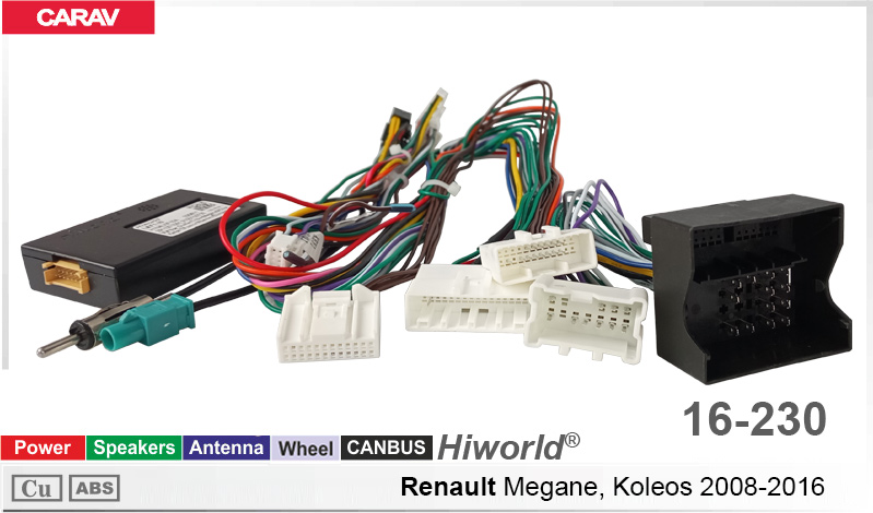 Переходник для магнитол 9", 10.1" Renault Megane, Koleos Carav 16-230