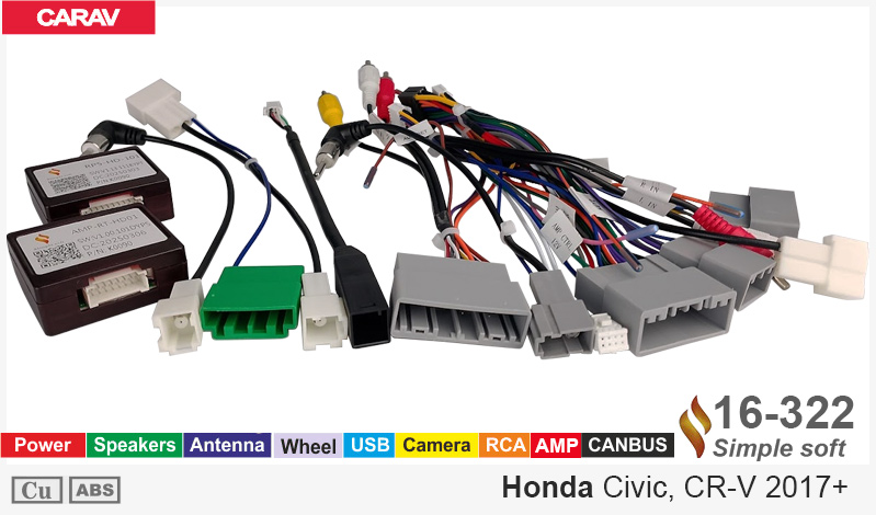 Переходник для магнитол 9", 10.1" Honda Civic, CR-V Carav 16-322