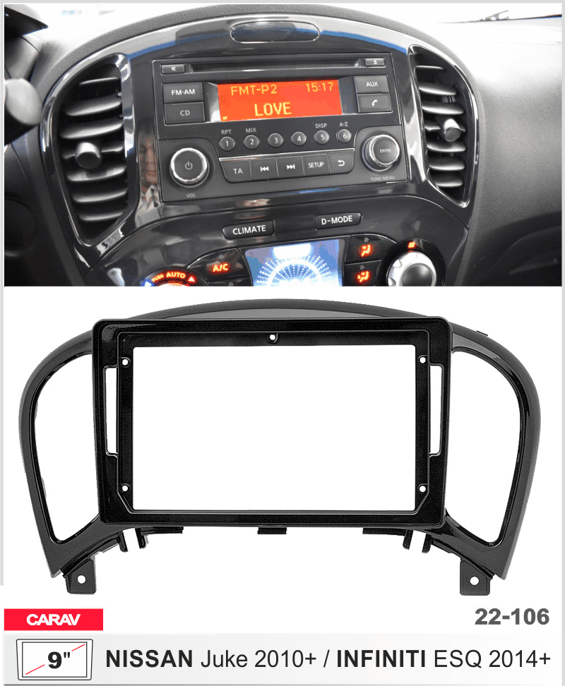 Переходная рамка для автомобилей Nissan Juke Carav 22-106