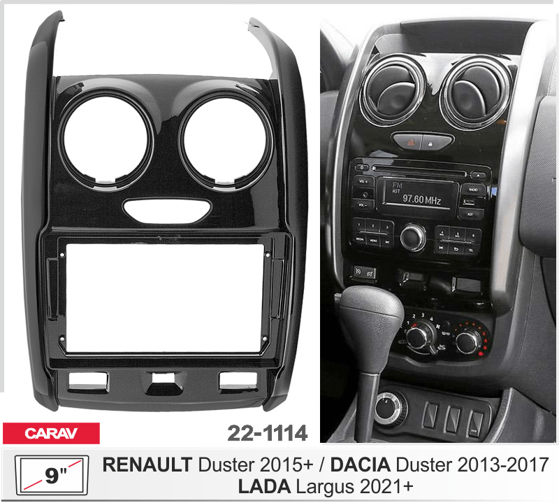 Переходная рамка Renault Duster, Dacia Duster Carav Carav 22-1114