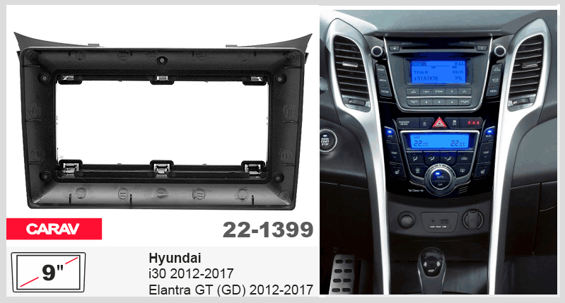 Перехідна рамка Hyundai i30, Elantra GT Carav 22-1399