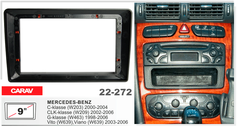 Переходная рамка Mercedes Vito, Viano, C-klasse, CLK-klasse, G-klasse Carav 22-272