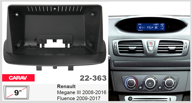 Перехідна рамка Renault Megane III, Fluence Carav 22-363