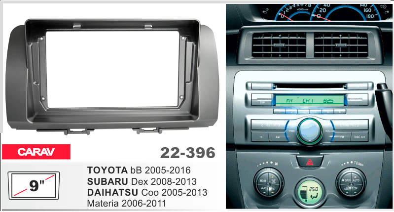 Перехідна рамка Daihatsu Materia, Toyota bB, Subaru Dex Carav 22-396