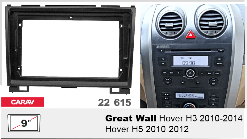 Перехідна рамка Great Wall Hover H3, H5 Carav 22-615