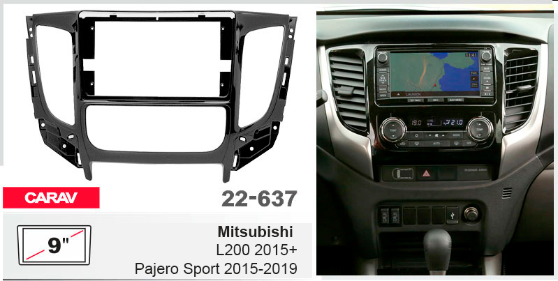Переходная рамка Mitsubishi L200 Carav 22-637