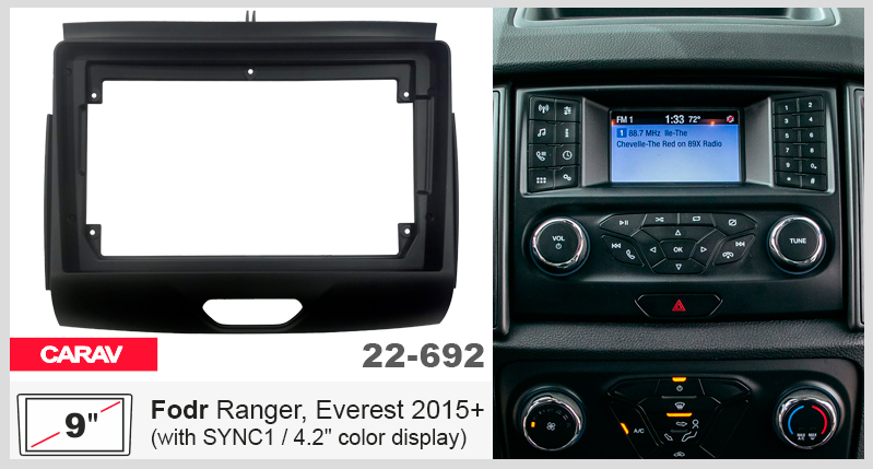 Переходная рамка Ford Ranger, Everest Carav 22-692