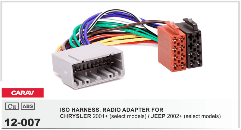 Перехідник ISO Chrysler, Jeep Carav 12-007