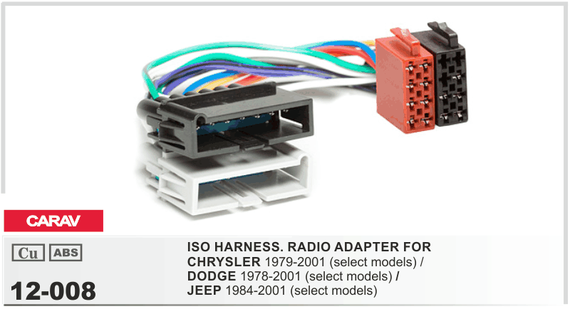 Перехідник ISO Chrysler, Jeep, Dodge Carav 12-008
