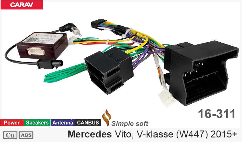 Переходник для магнитол 9", 10.1" Mercedes Vito, V-klasse (W447) Carav 16-311