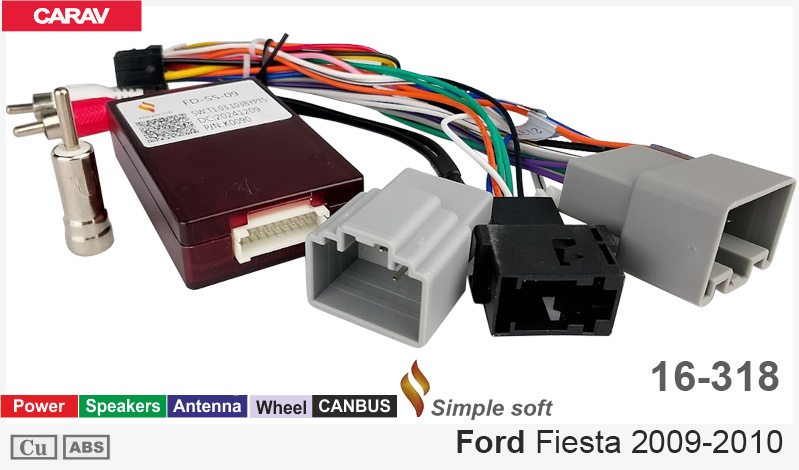 Перехідник для магнітол 9", 10.1" Ford Fiesta Carav 16-318
