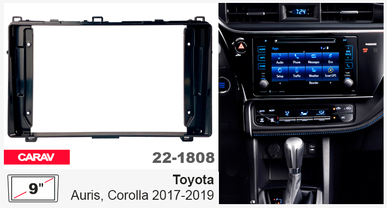 Переходная рамка Toyota Auris, Corolla Carav 22-1808