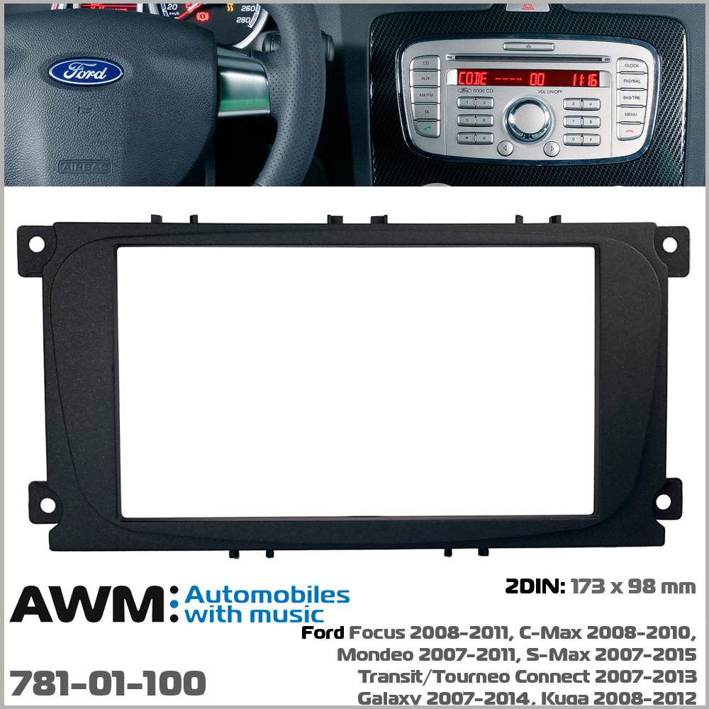 Переходная рамка Ford Focus, Mondeo, S-Max, C-Max, Galaxy, Kuga AWM 781-01-100