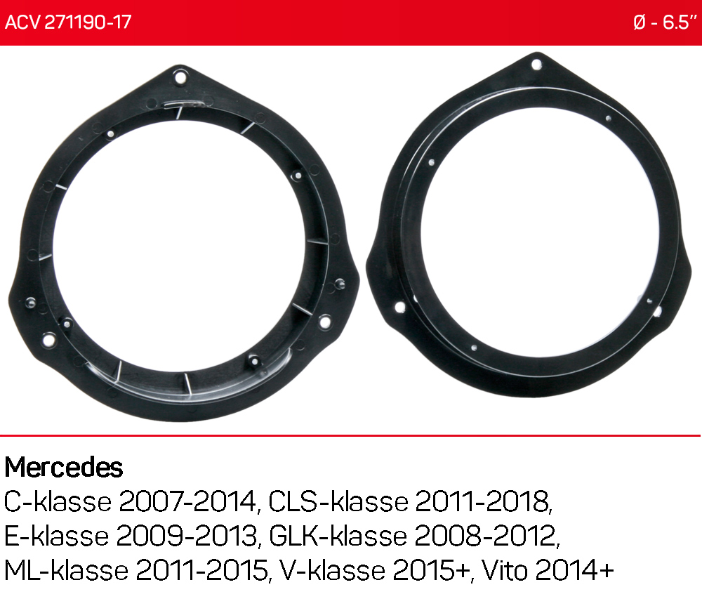 Проставки под динамики 165 мм / 6.5" ACV 271190-17 для автомобилей Mercedes