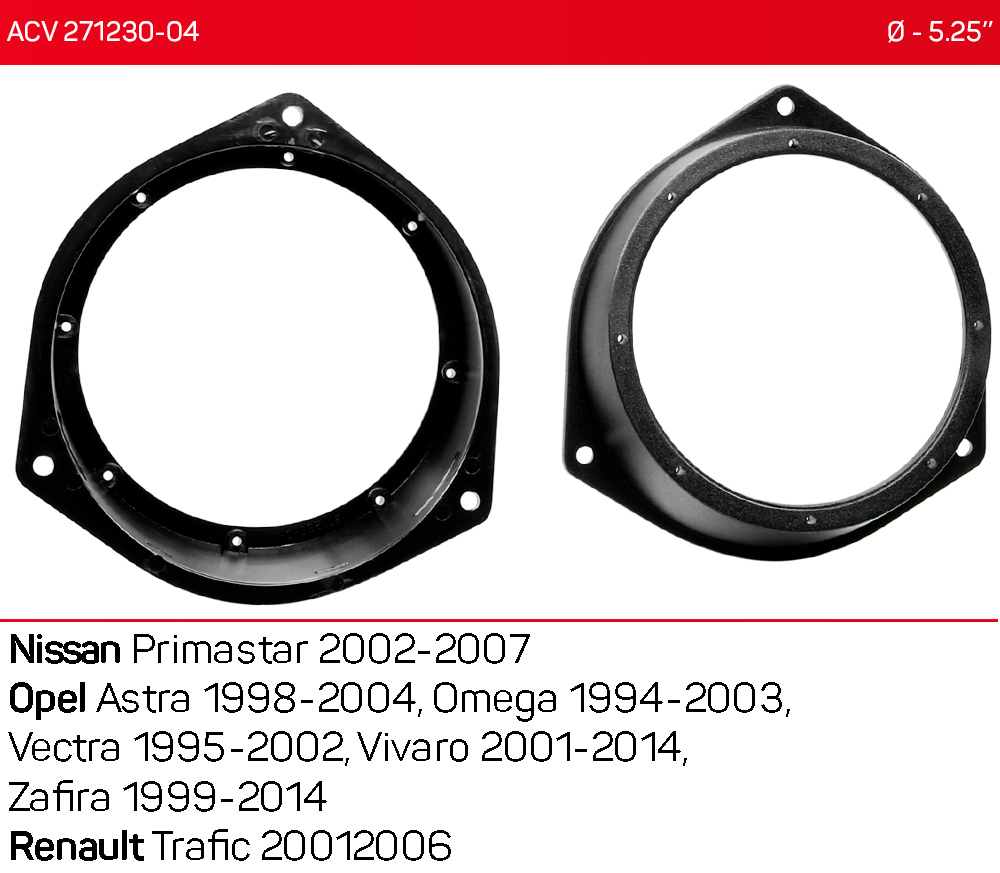 Проставки под динамики ACV 271230-04 для автомобилей Opel, Nissan, Renault