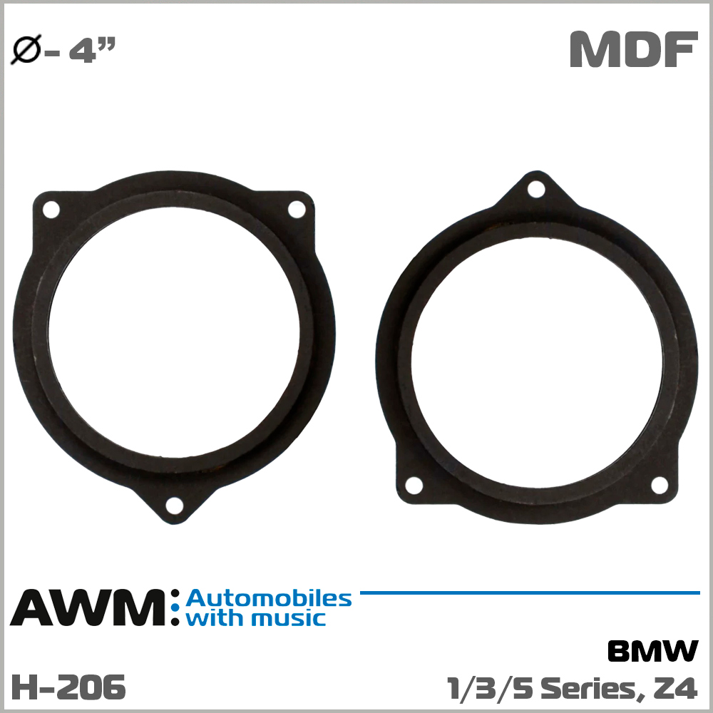 Проставки під динаміки 100 мм / 4" AWM H-206 для автомобілів BMW 1 Series, 3 Series, 5 Series, Z4