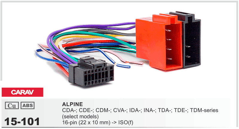 Разъем для магнитолы Alpine Carav 15-101