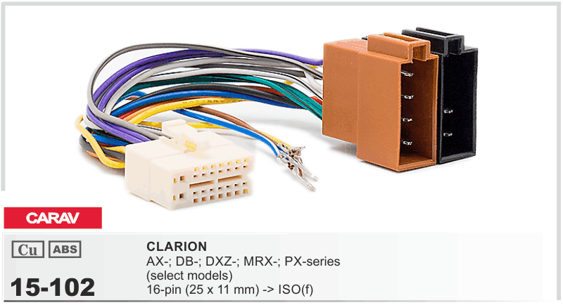 Разъем для магнитолы Clarion Carav 15-102