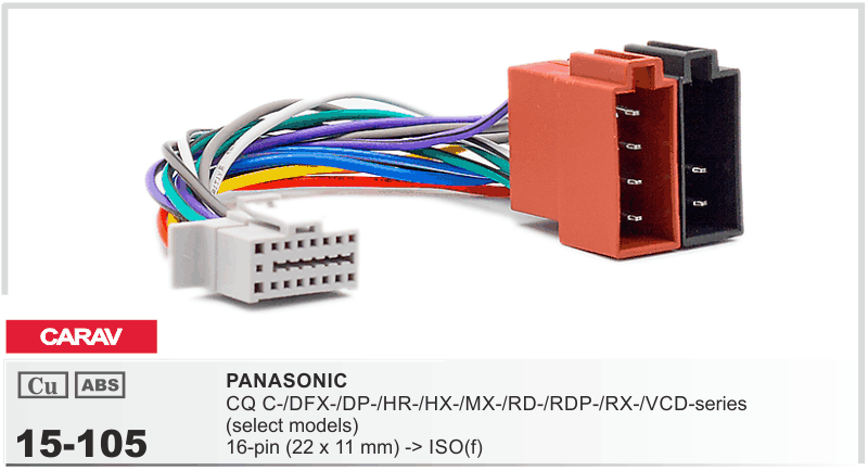 Разъем для магнитолы Panasonic Carav 15-105