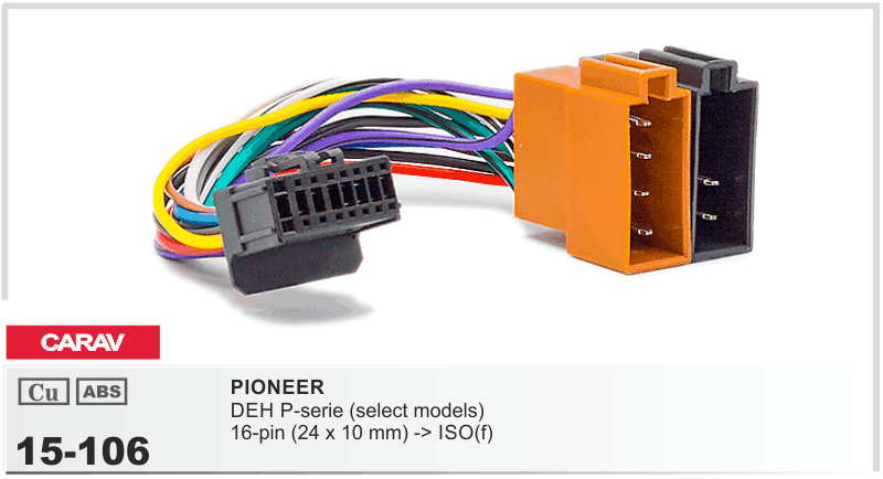 Разъем для магнитолы Pioneer Carav 15-106
